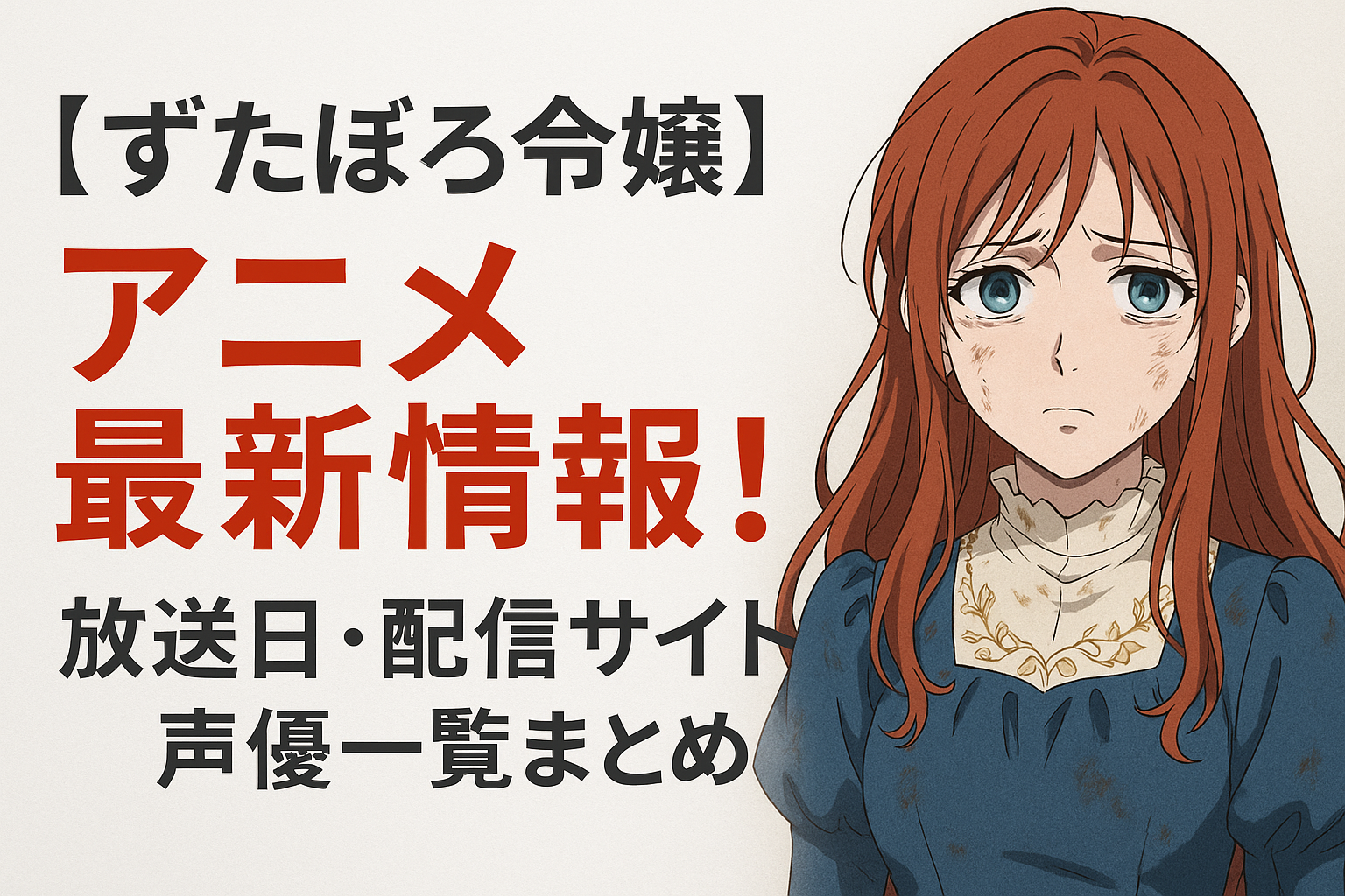 【ずたぼろ令嬢】アニメ最新情報！放送日・配信サイト・声優一覧まとめ
