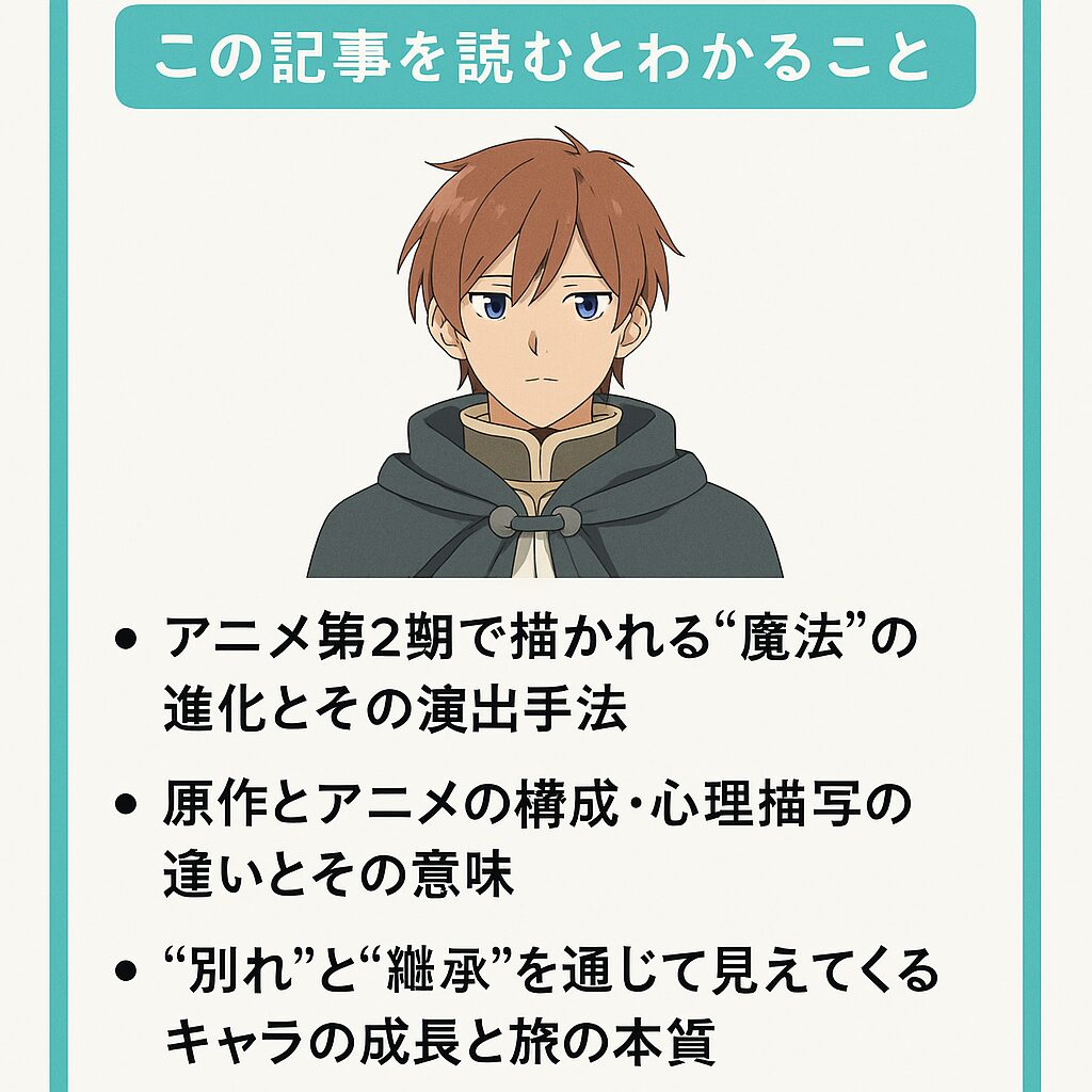 🧩 『葬送のフリーレン（第2期）』原作との違いを徹底解説｜“魔法”と“別れ”が描く新たな旅路を考察🕯️